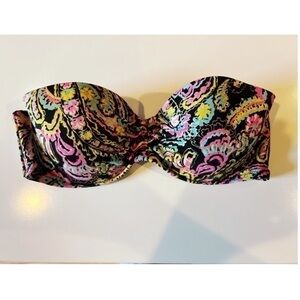 Victoria’s Secret Black Multi Color Bandeau Top